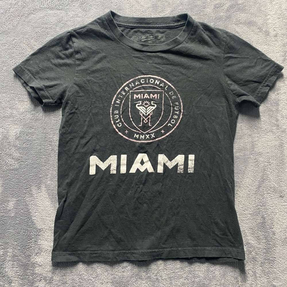 The Victory Inter Miami CF Soccer Tshirt Women Small Graphic Black